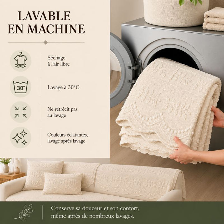 Housse de canapé CanapéVelours™ lavable en machine à 30 °C