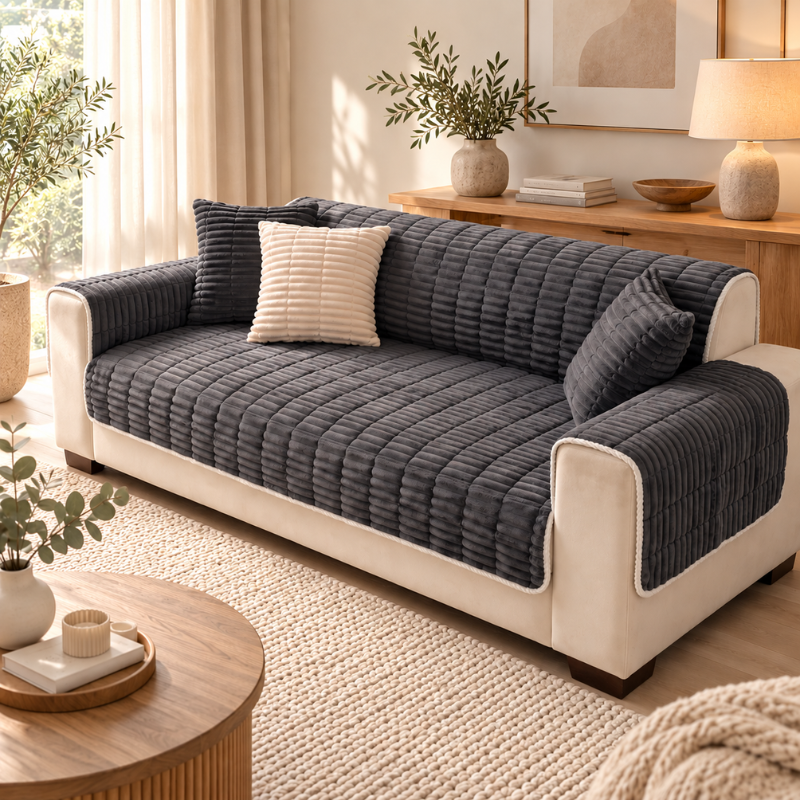Housse de canapé intégrale CanapéIntégral™ coloris gris foncé