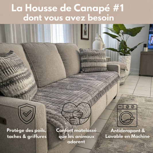 CanapéSerein™ | Housse matelassée anti-poils