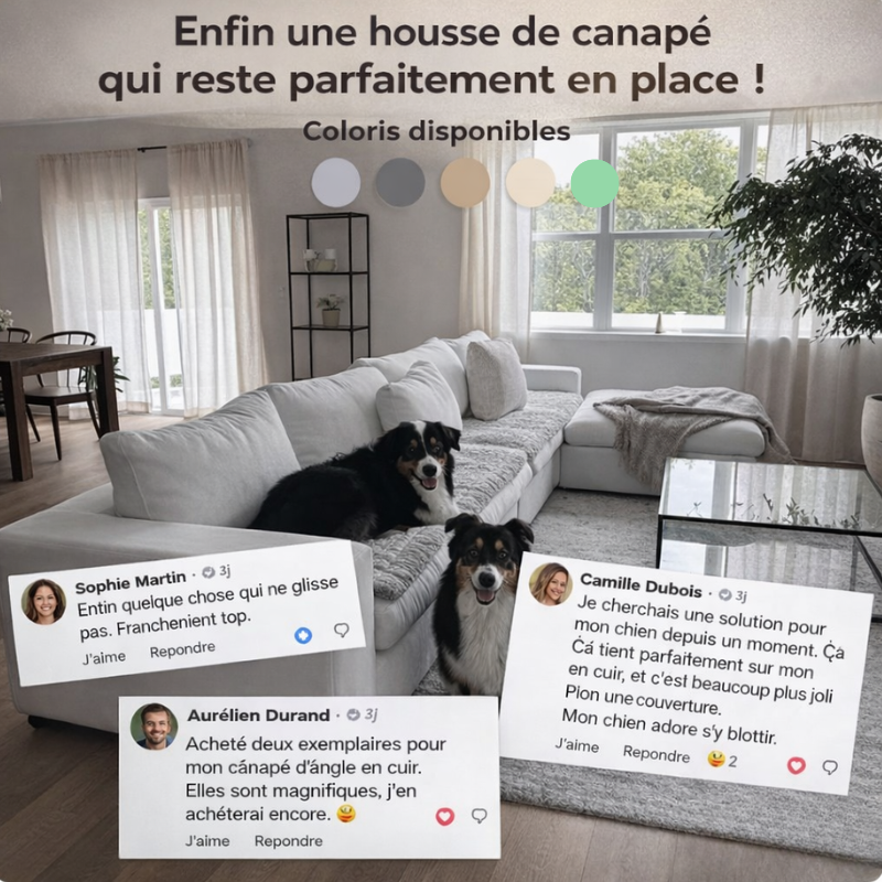 CanapéSerein™ | Housse matelassée anti-poils