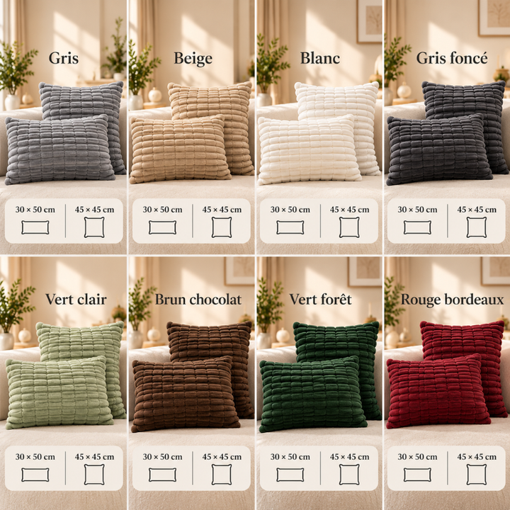 Lot de 2 housses de coussin assorties à la housse de canapé, disponibles en 8 coloris