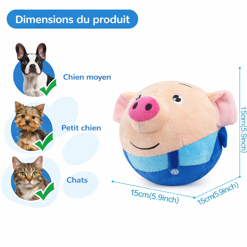 CochonFou™ | Jouet interactif pour chiens et chats